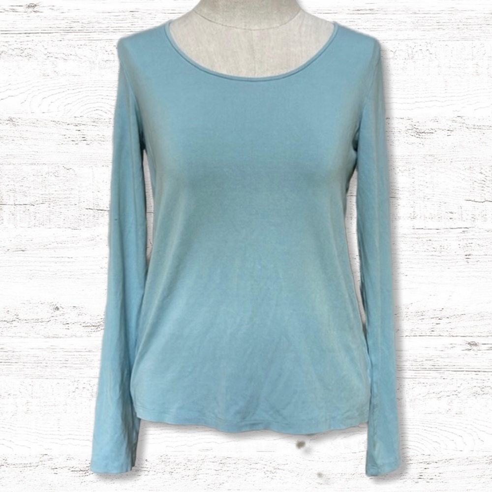 { Eileen Fisher } - Stretch Jersey Knit Scoop Neck Top - Picture 1 of 4